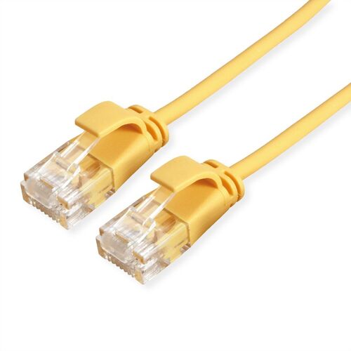 LATIGUILLO RJ45 0,5 M CAT.6A UTP DATA CENTER LSOH SLIM COBRE AMARILLO ROLINE