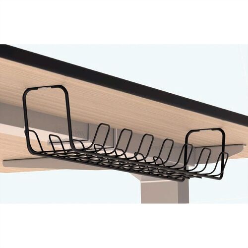 Organizador de cables de rejilla, montaje debajo del escritorio (2 piezas), negro  ROLINE