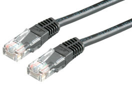 LATIGUILLO RJ45 5 M. CAT.6 UTP FLEXIBLE AWG24 CCA  NEGRO VALUE