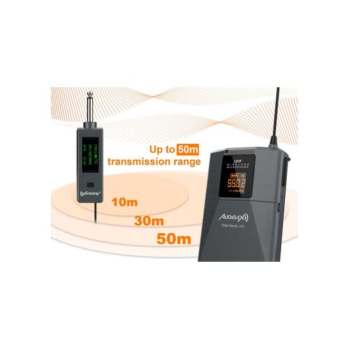 Audibax-Missouri-Free-Head-UHF-microfono-inalambrico-diadema-rango-transmision
