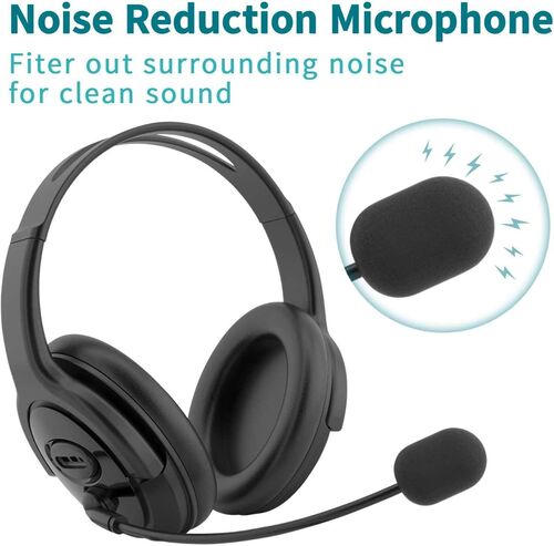 Auriculares para PC, USB, estéreo, con micrófono de cancelación de ruido y control de volumen, auriculares Skype para centros de llamadas de negocios