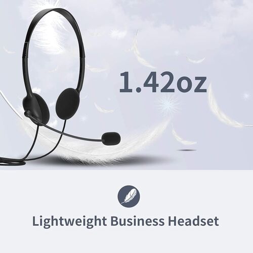 Auriculares USB, auriculares para PC con micrófono, cancelación de ruido y control de volumen, para chat por ordenador, para Skype, webinar, oficina...