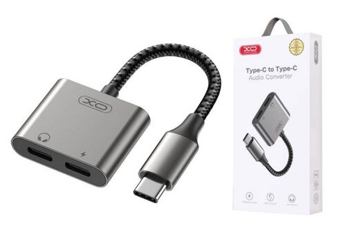 Convertidor USB Tipo C a audio Tipo C + carga Tipo C