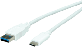 CABLE  USB 3.2 GEN 1 A MACHO  - TIPO C  MACHO , 1 M BLANCO VALUE