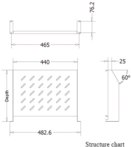 BANDEJA FRONTAL 2U PARA RACK 19" DE  FONDO 30,05 CMS (CAPACIDAD DE CARGA 20 KG)(Superficie De La Bandeja 260 Mm X 450 Mm)